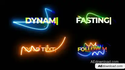 Neon Lower Thirds Elements template preview