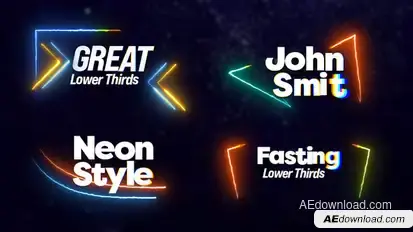 Neon Lower Thirds - Titles Elements template preview