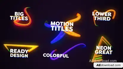 Neon Lower Thirds Big Titles Titles template preview