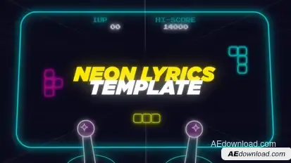 Neon Lyrics Template and Elements Elements template preview
