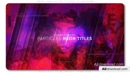 Neon Particles Titles Slideshow Openers template preview