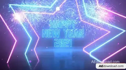 Neon Party New Year Wishes Openers template preview
