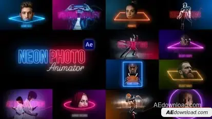 Neon Photo Animator Openers template preview