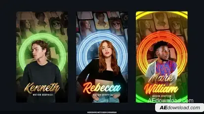 Neon Photo Poster Stories Openers template preview