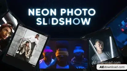 Neon Photo Slideshow Openers template preview