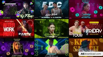 Neon Pulse Freeze Frame Pack Elements template preview