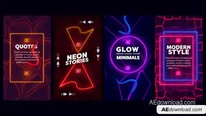 Neon Quotes Stories Titles template preview