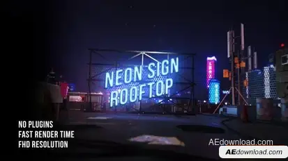 Neon Rooftop Logo Reveal Logo Stings template preview