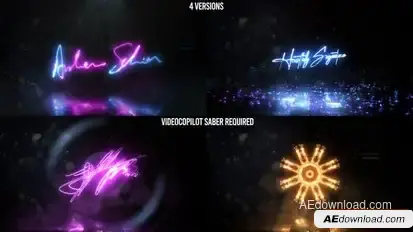 Neon Signature Reveal Pack Openers template preview