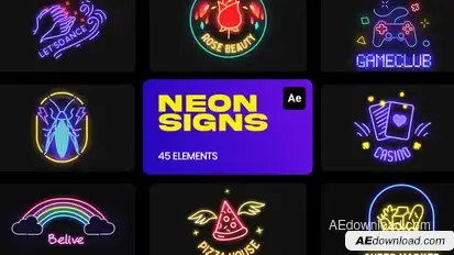 Neon Signs for After Effects Elements template preview