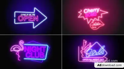 Neon Signs V1 Titles template preview