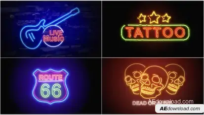 Neon Signs V2 Titles template preview