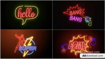 Neon Signs V3 Titles template preview