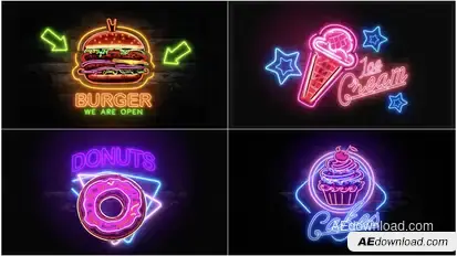 Neon Signs V7 Titles template preview