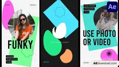 Neon Social Media Slideshow for After Effects Openers template preview