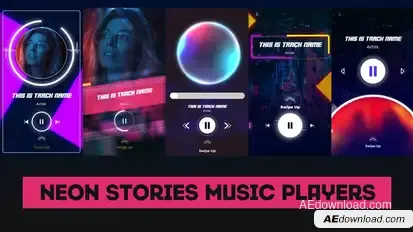 Neon Stories Music Players Openers template preview