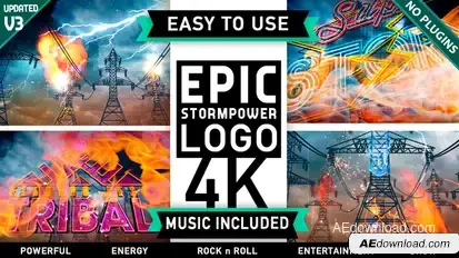 Powerful Storm Logo Intro Logo Stings template preview