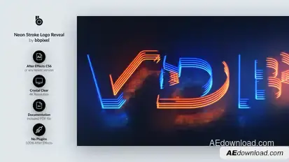Neon Stroke Logo Reveal Logo Stings template preview