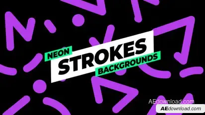 Neon Strokes Backgrounds Elements template preview
