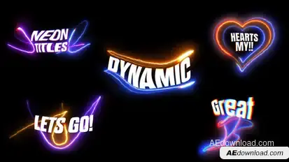 Neon Text Animation Titles template preview