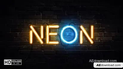 Neon Tube Logo Reveal Logo Stings template preview