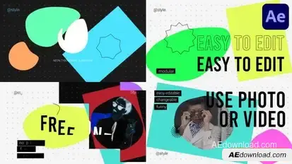 Neon Typography Slideshow for After Effects Openers template preview