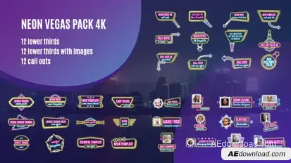 Neon Vegas Pack 4K Elements template preview