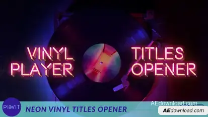 Neon Vinyl Titles Opener Titles template preview