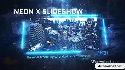 Neon X Slideshow Video Displays template preview