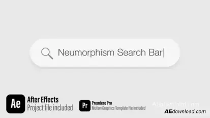Neumorphism Search Bar - Text Typing Animation | After Effects and Premiere Pro Template Openers template preview