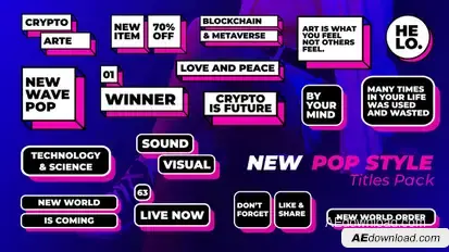 New Pop Titles Titles template preview