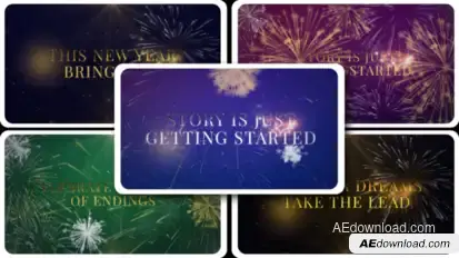 New Year and Christmas Countdown After Effect Elements template preview