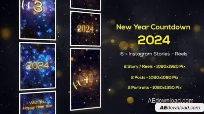New Year Countdown 2026 - Instagram Stories Openers template preview