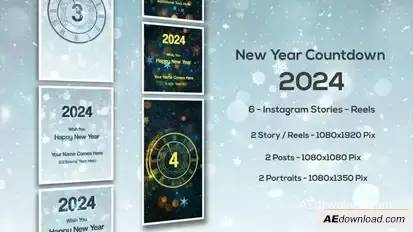 New Year Countdown 2026 - Instagram Stories Openers template preview