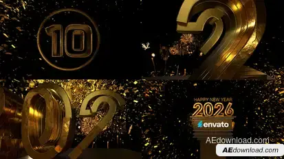 New Year Countdown 2026 Elements template preview