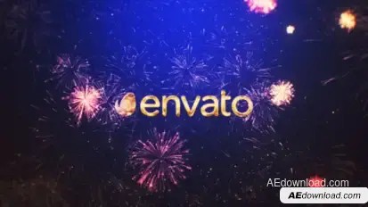 New Year Fireworks Logo Logo Stings template preview