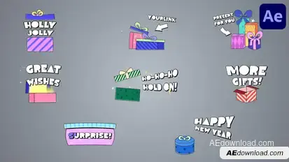 New Year Gifts Titles for After Effects Titles template preview