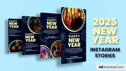 New Year Instagram Stories Video Displays template preview