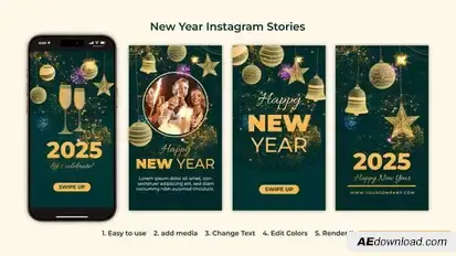 Videohive New Year Instagram Stories | New Year Opener Openers template preview