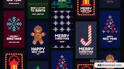 New Year Pixel Stories Openers template preview