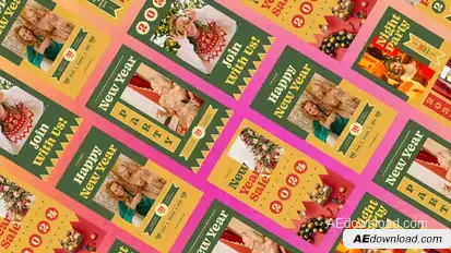 New Year Retro Stories Product Promo template preview