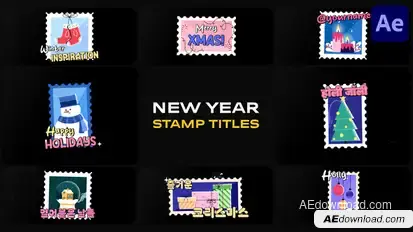 New Year Stamp Titles for After Effects Titles template preview