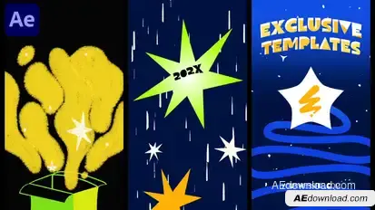 New Year Vertical Opener for After Effects Openers template preview