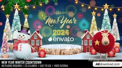 New Year Winter Countdown Openers template preview
