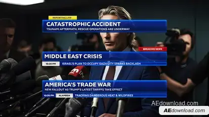 News Broadcast Lower Thirds 3 broadcast-packages template preview