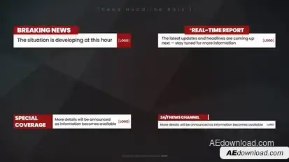 News Headline Bars Elements template preview