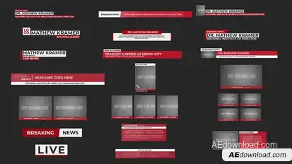 News Minimal Lower Thirds Titles template preview