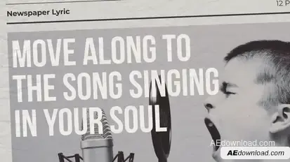 Newspaper Lyric Titles template preview