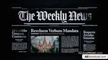 Newspaper Microfiche Video Template Openers template preview
