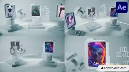 Videohive NFT Gallery Cards Presentation for After Effects Openers template preview